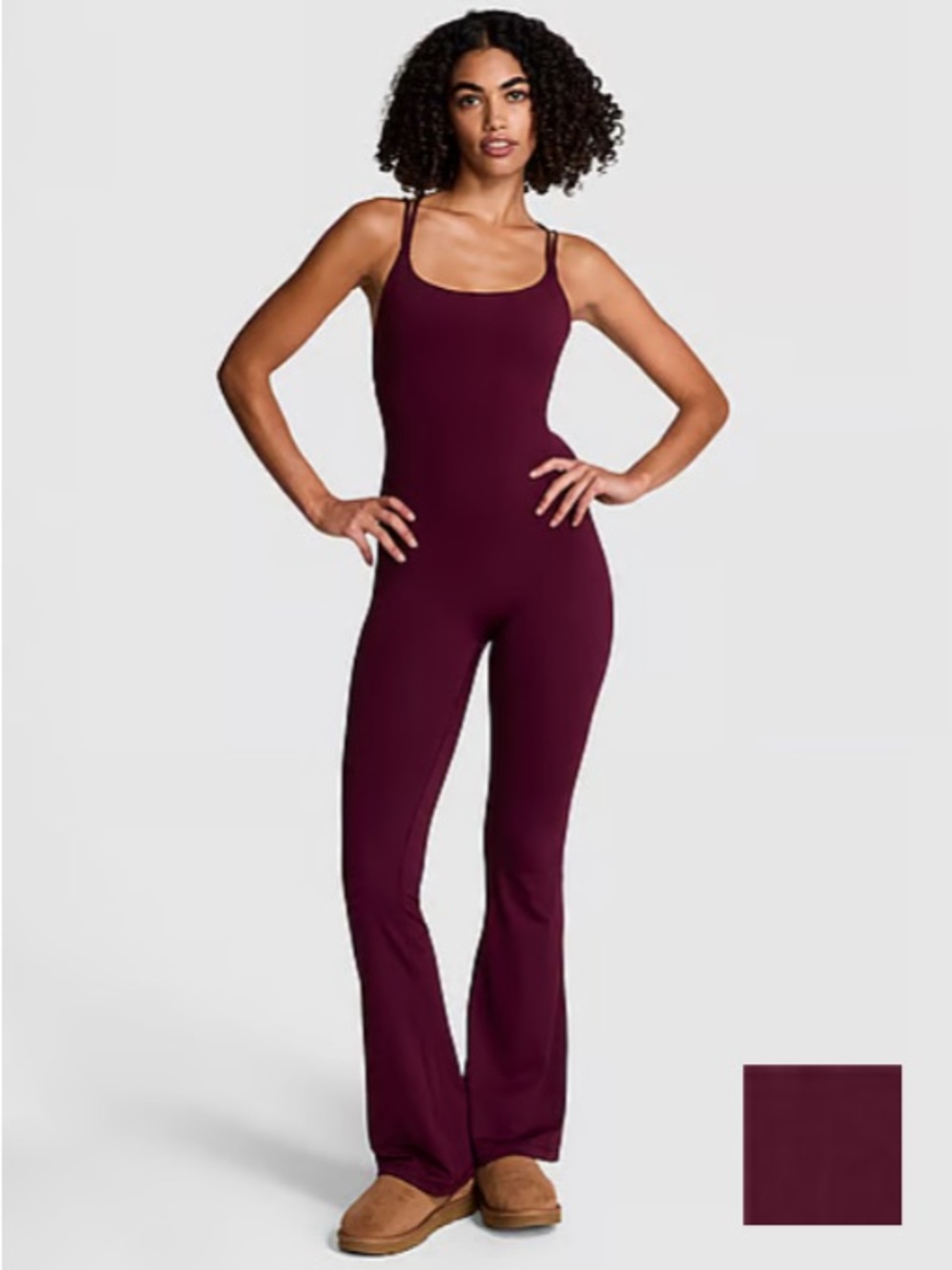 NWT Pink by Victoria’s Secret Relay Flare Onesie - Dark Plum Size S